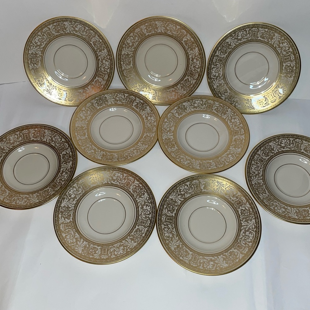 Rare Vintage Franciscan Gold Renaissance Masterpiece China Saucer 6" set of 9